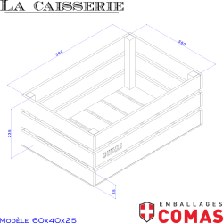 Caisse 60x40cm, hauteur 25cm