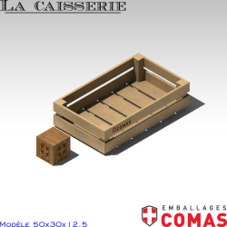 Caisse 50x30cm, hauteur 12,5cm
