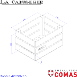 Caisse 40x30cm, hauteur 25cm