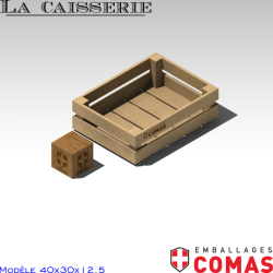 Caisse 40x30cm, hauteur 12,5cm