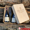 Coffret en bois sans agrafe pour 3 bouteilles