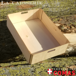 Plateau plein collé 40x30cm hauteur 10cm avec poignées