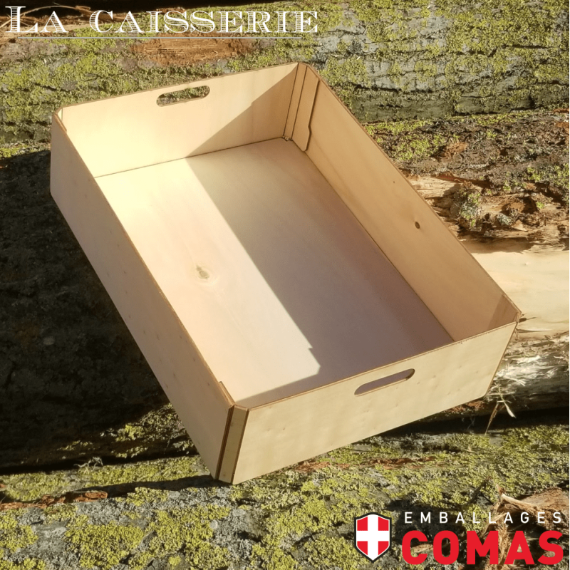 Plateau plein collé 40x30cm hauteur 10cm avec poignées Plateau plein collé 40x30cm hauteur 10cm avec poignées